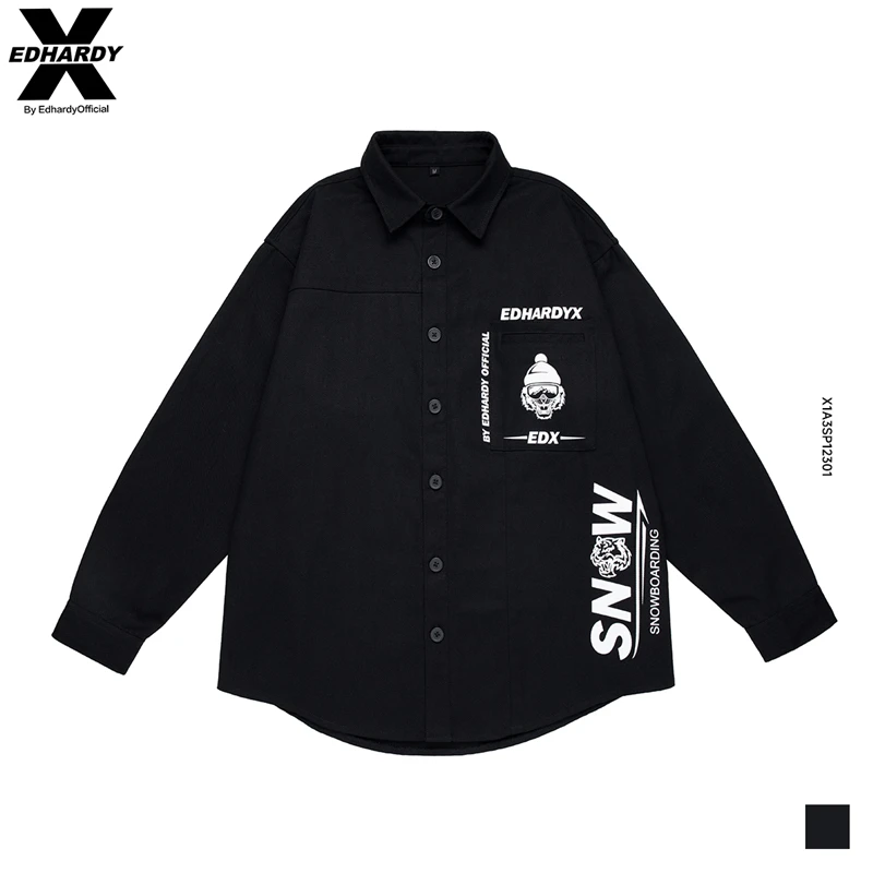 【倩姐推荐】EDHARDY X滑雪虎印花牛仔衬衫外套X1A3SP12301DR