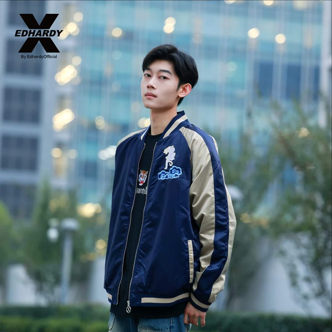 【水生万物】EdHardy X潮牌休闲外套时尚老虎棒球服个性X1OCU802