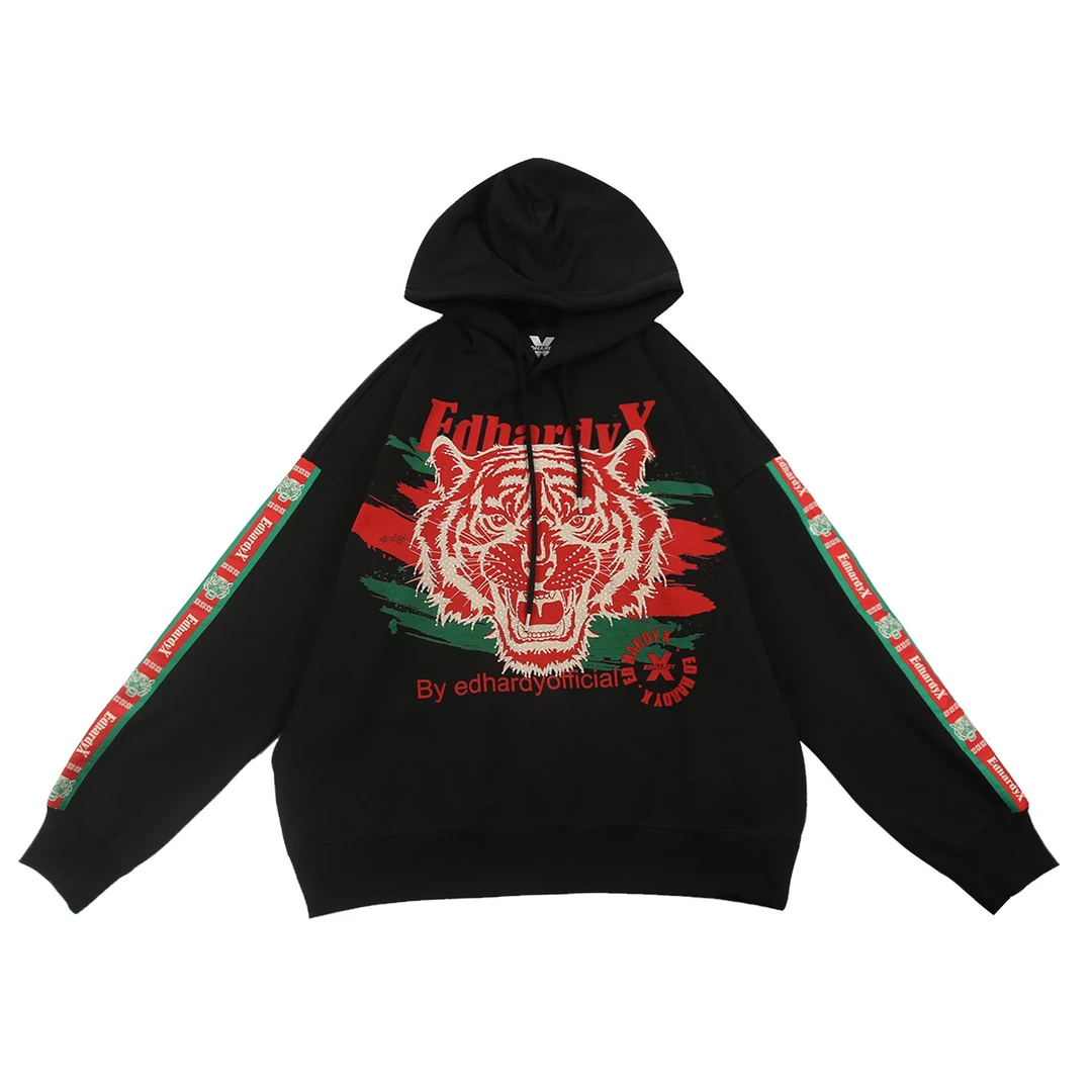 Ed hardy X 虎头烫钻重工时尚潮流宽松连帽卫衣双十一 X1NDUN02
