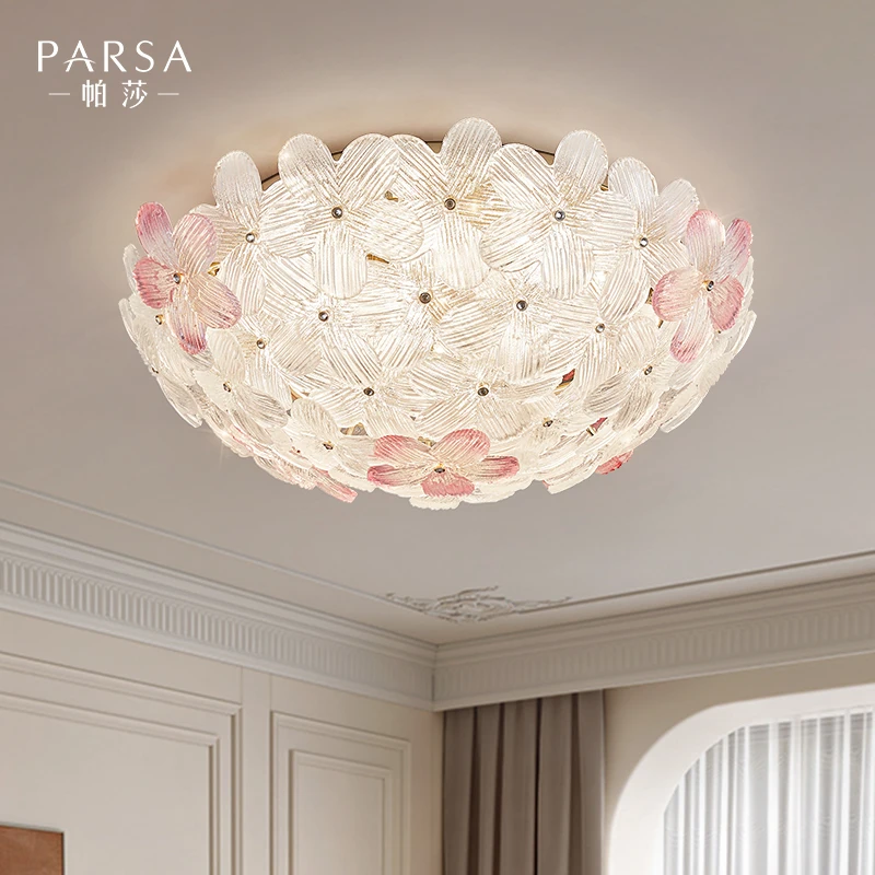 帕莎卧室吸顶灯全光谱护眼书房高级感法式奶油风花瓣吸顶灯