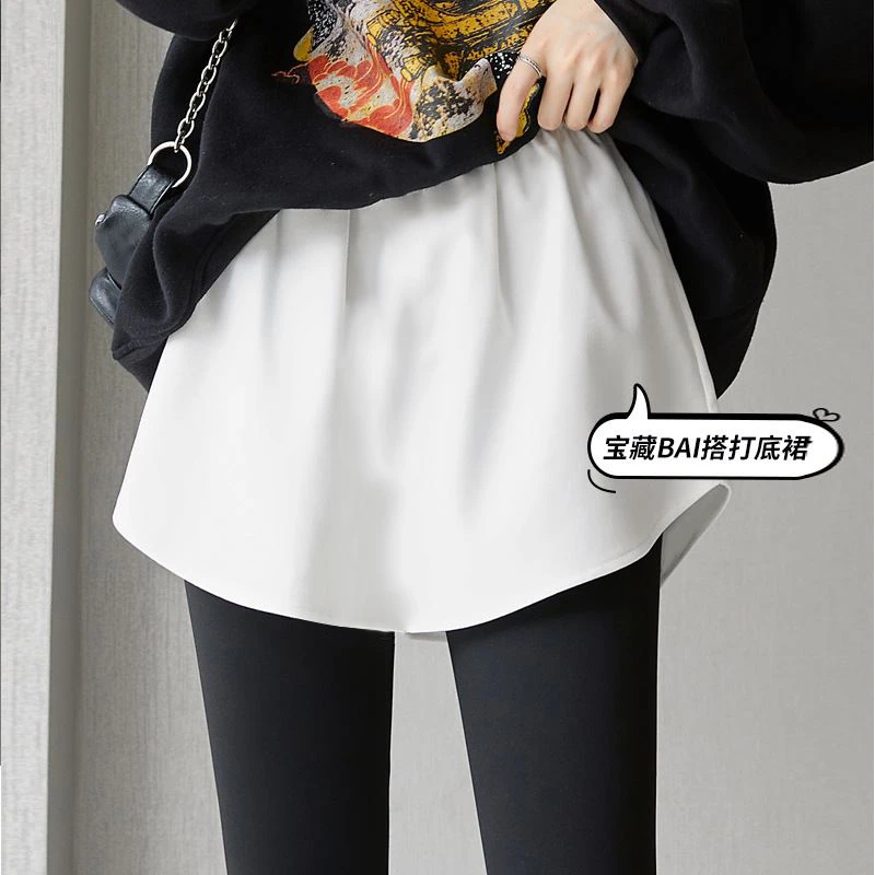 纯棉弧形屁帘卫衣打底遮屁股叠穿内搭遮胯百搭假两件下摆裙