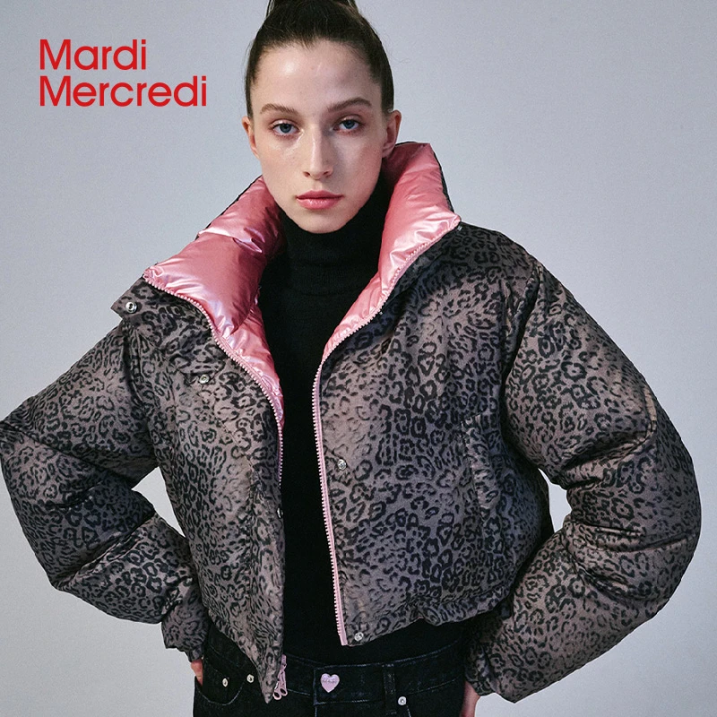 Mardi Mercredi【秋冬羽绒服】短款鸭绒羽绒服双面两穿时尚保暖外