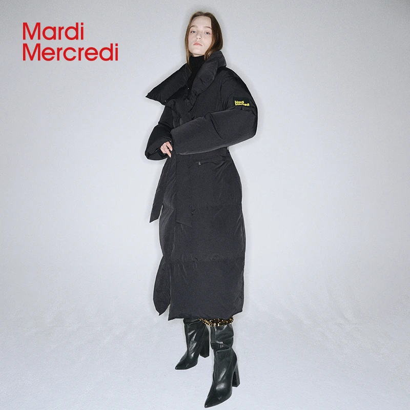 【Mardi Mercredi】长款收腰鸭绒羽绒服百搭时尚保暖J