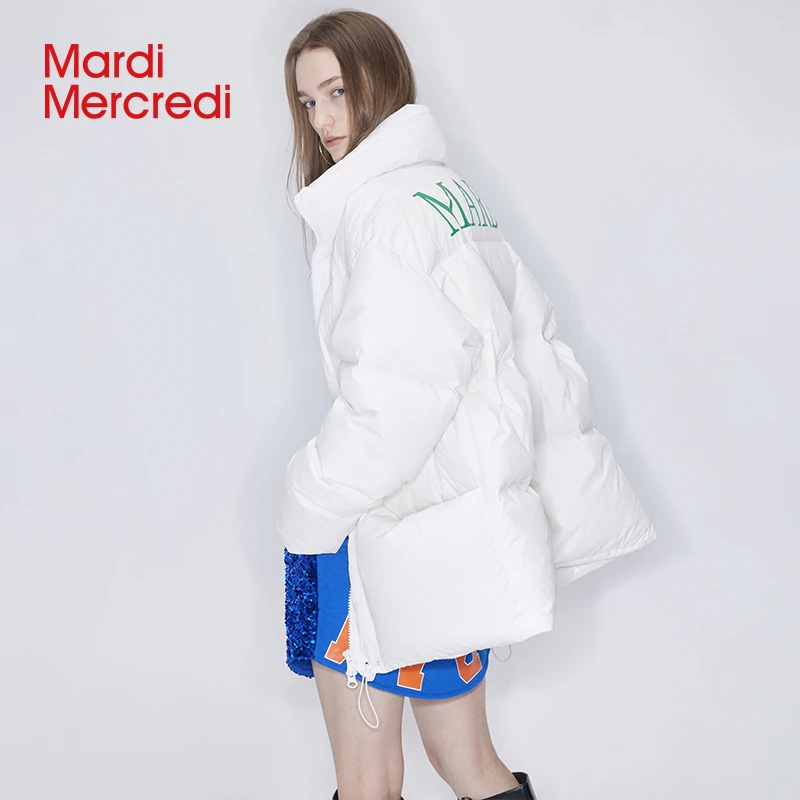 【Mardi Mercredi】中长款羽绒服鸭绒立领潮流百搭秋冬J