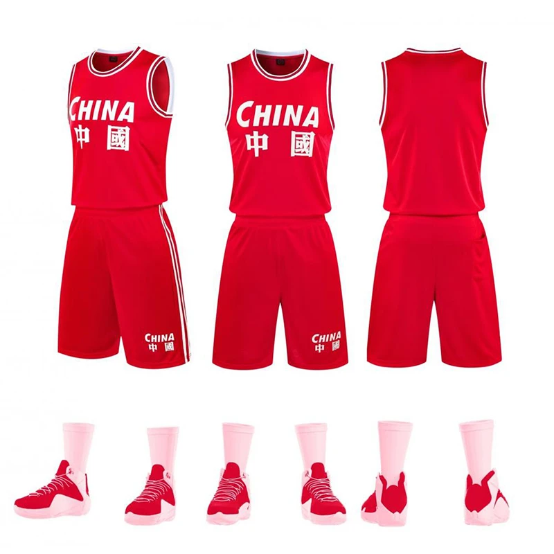 中国队印号定制篮球服男女夏季透气背心成人学生无袖套装无口袋