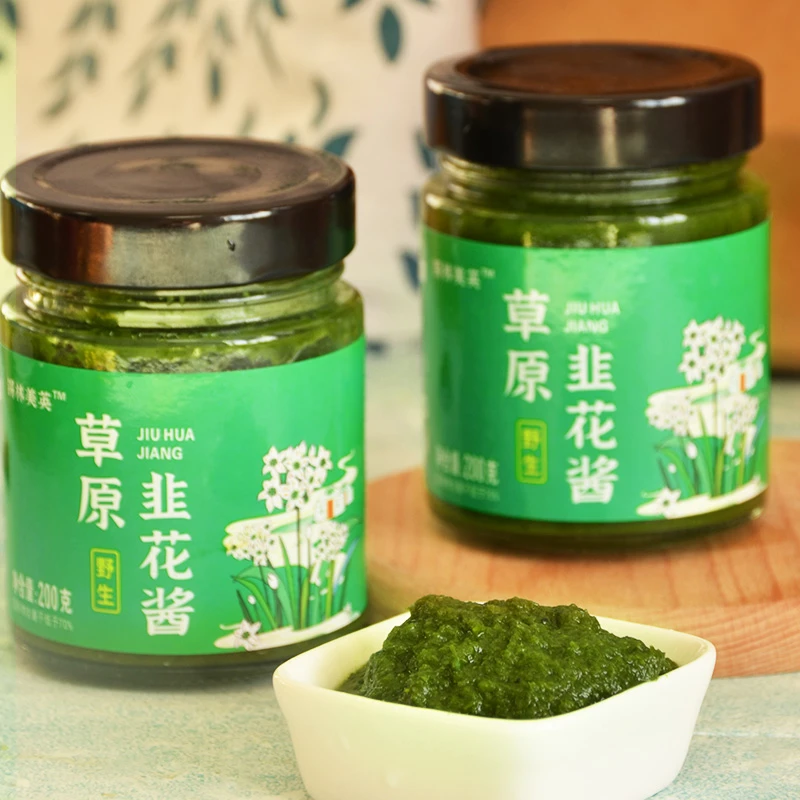 美英牧场草原野生韭菜花酱涮肉蘸料韭花酱调味200g*4瓶