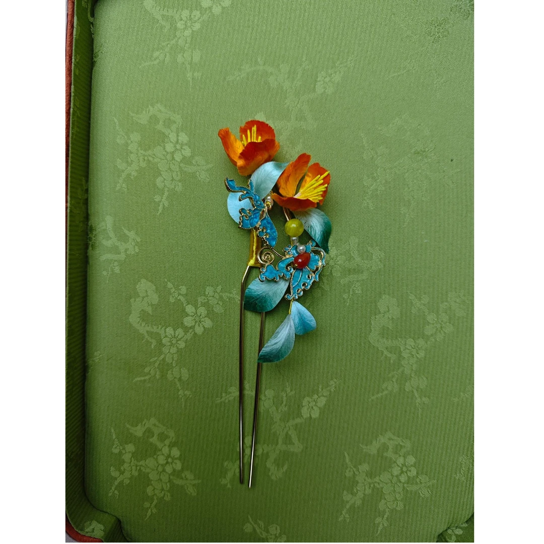 【绾瑜阁】原创作品特价绒花【一支】