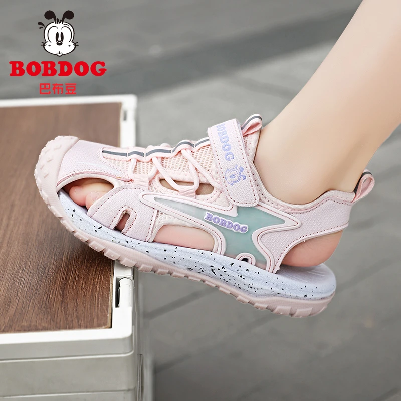 巴布豆女孩公主鞋夏季透气软底中大童鞋男童6-12岁休闲女童凉鞋潮