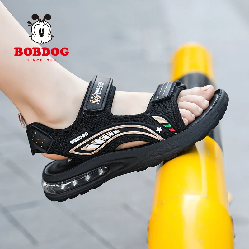 巴布豆童鞋男童凉鞋儿童夏季潮款男孩中大童软底气垫运动沙滩鞋