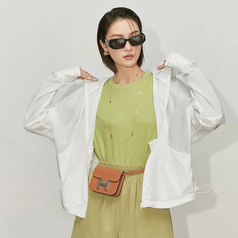 早晚不晚 冰岛 防晒衣女2023新款夏短款蝴蝶廓形外套透气抗紫外线