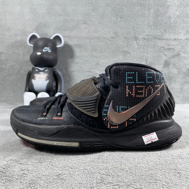 二手40.5码 Nike Kyrie 6 篮球鞋 黑 帮破剐蹭磨毛 无盒 公价1099