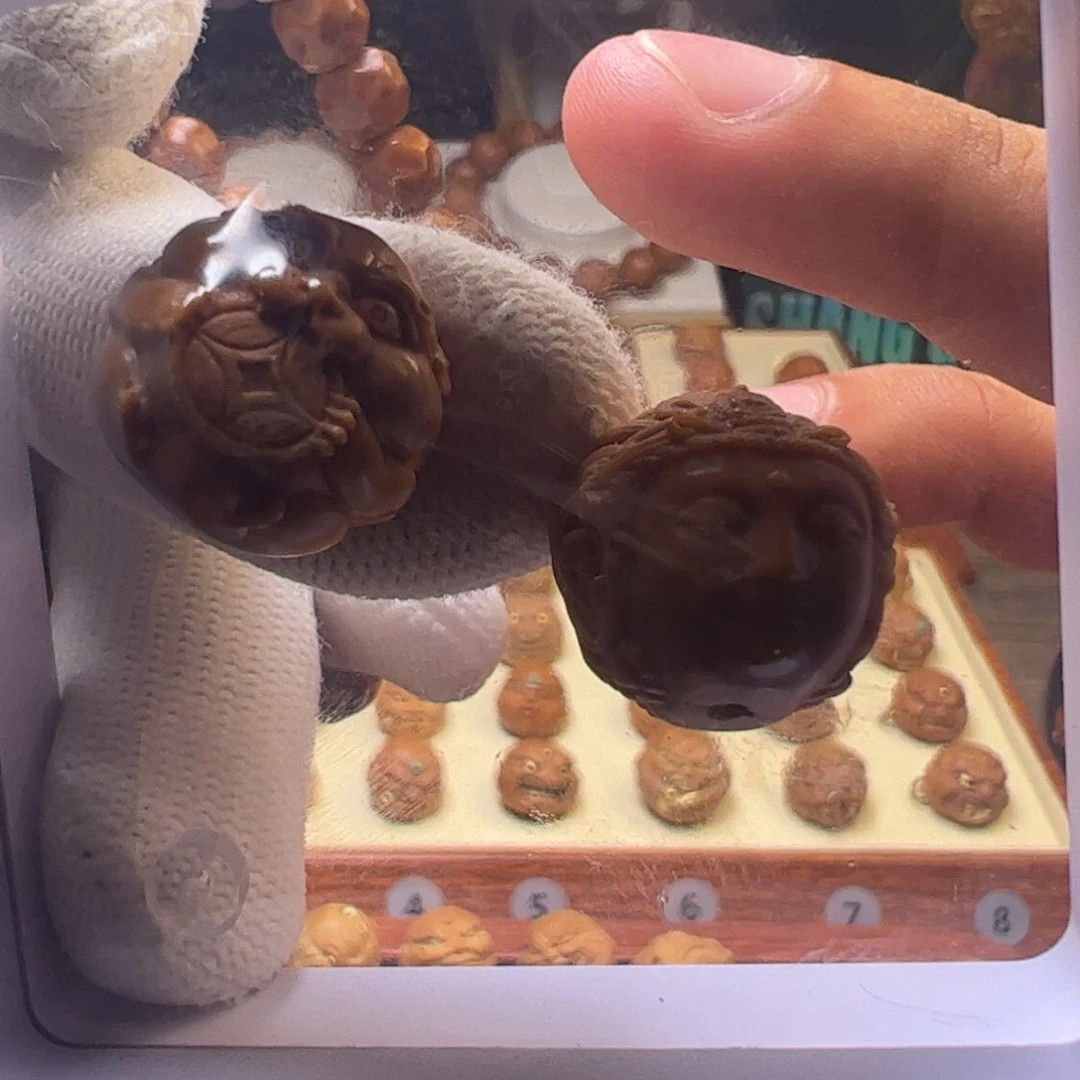 猴头核桃吊坠吞金兽 观音一套