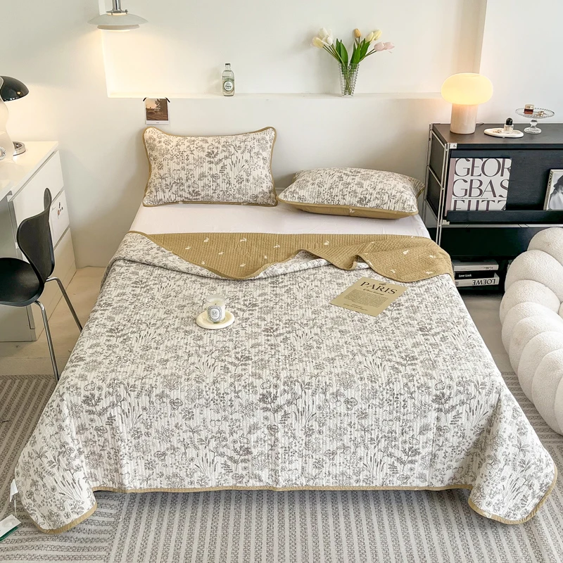 里外全棉床盖绗缝夹棉床盖棉花榻榻米纯棉床盖炕盖四季通用两面用