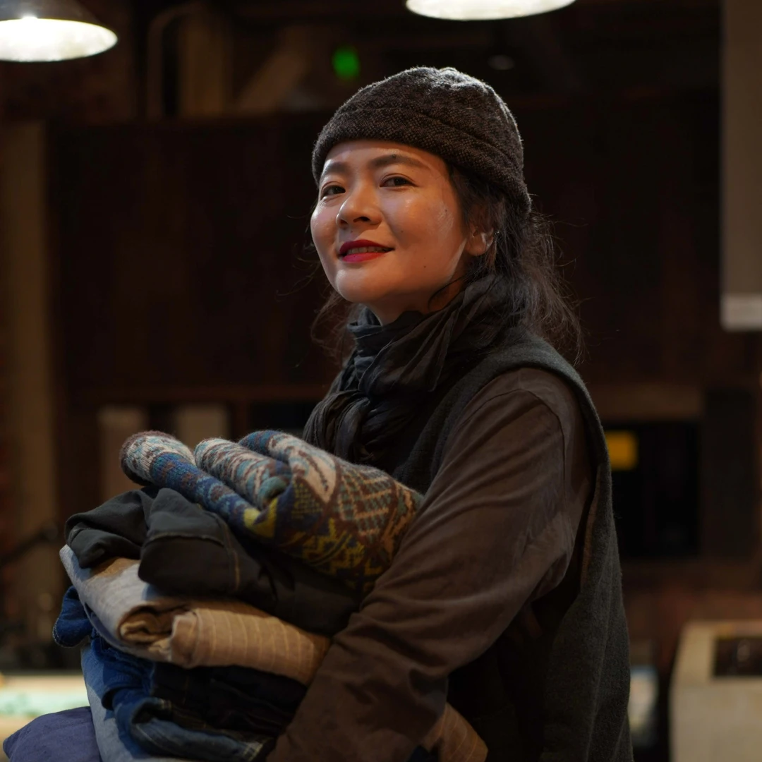 【7折款】左岸迷香  91074 格纹混纺羊羊羊复古做旧针织毛线帽