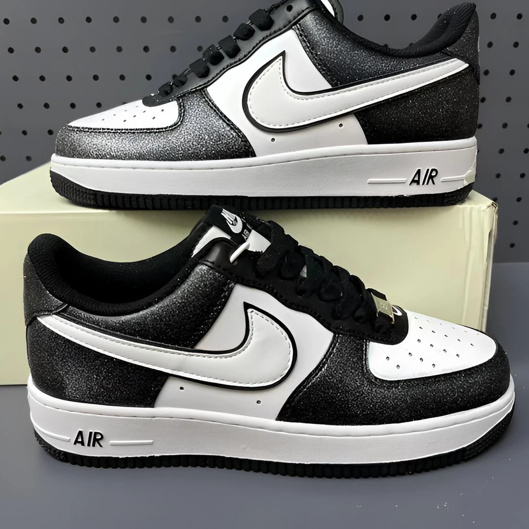 Nike/耐克 空军一号满天星熊猫色男女休闲运动鞋透气鞋【定制球鞋】