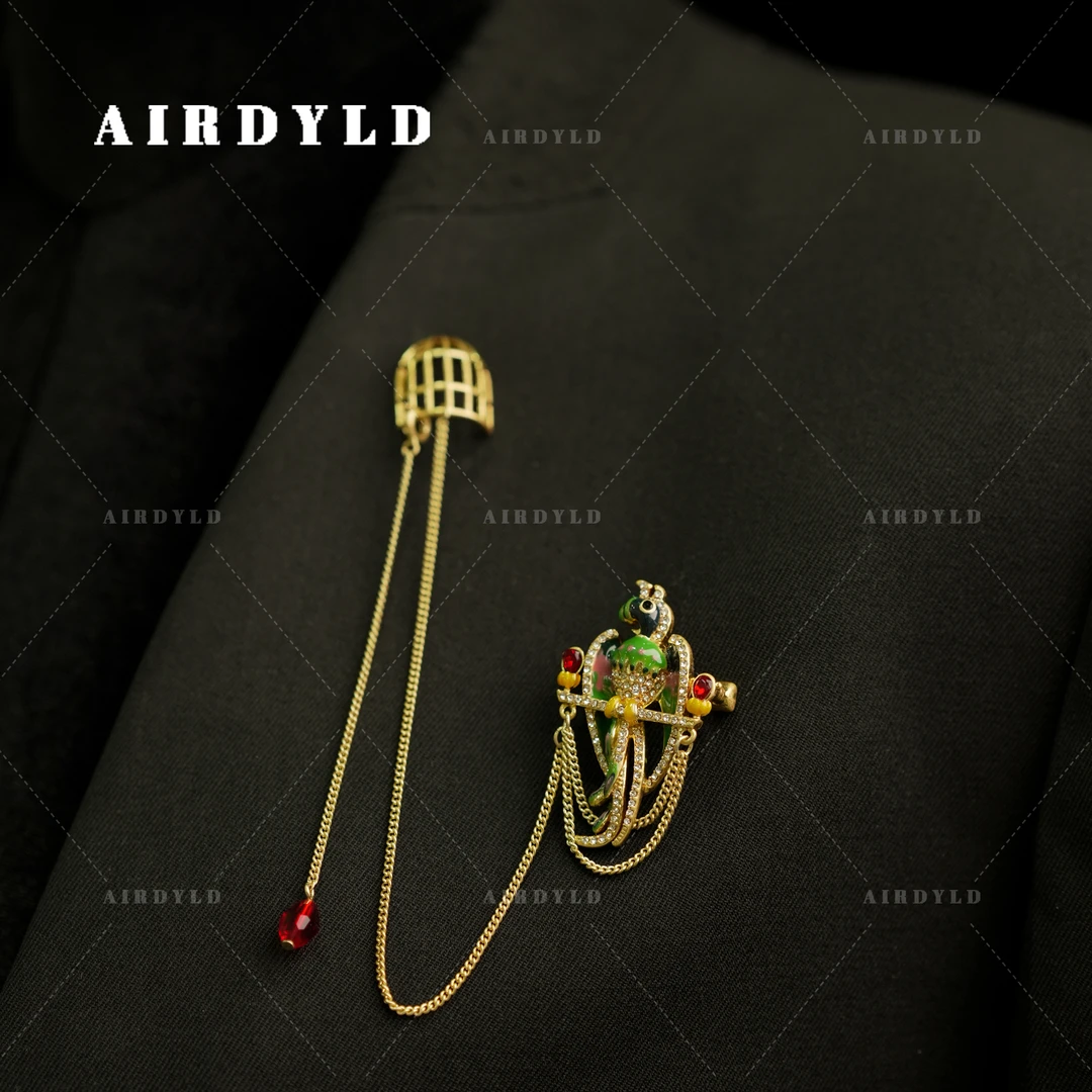 黄铜胸针 【囚鸟】轻奢时尚百搭复古简约法式小众精致胸针