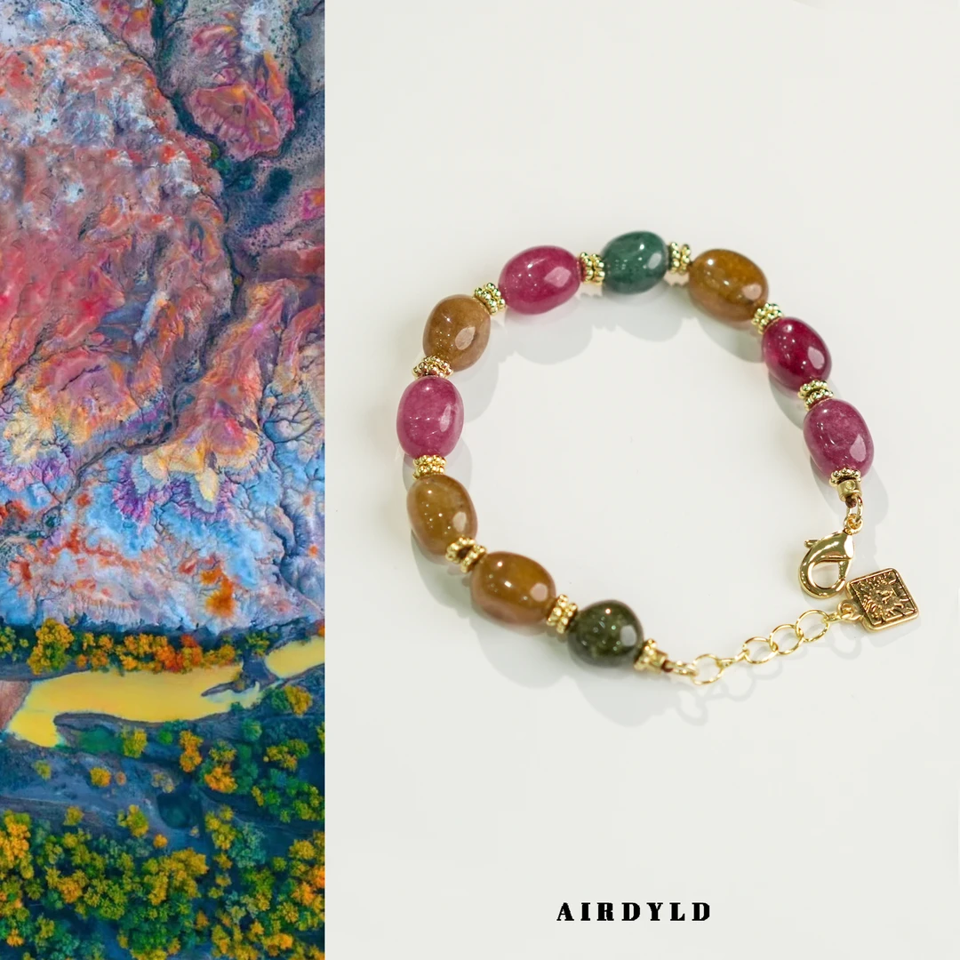 黄铜手链 【多姿手链】时尚女士百搭撞色彩色原创设计小众手链