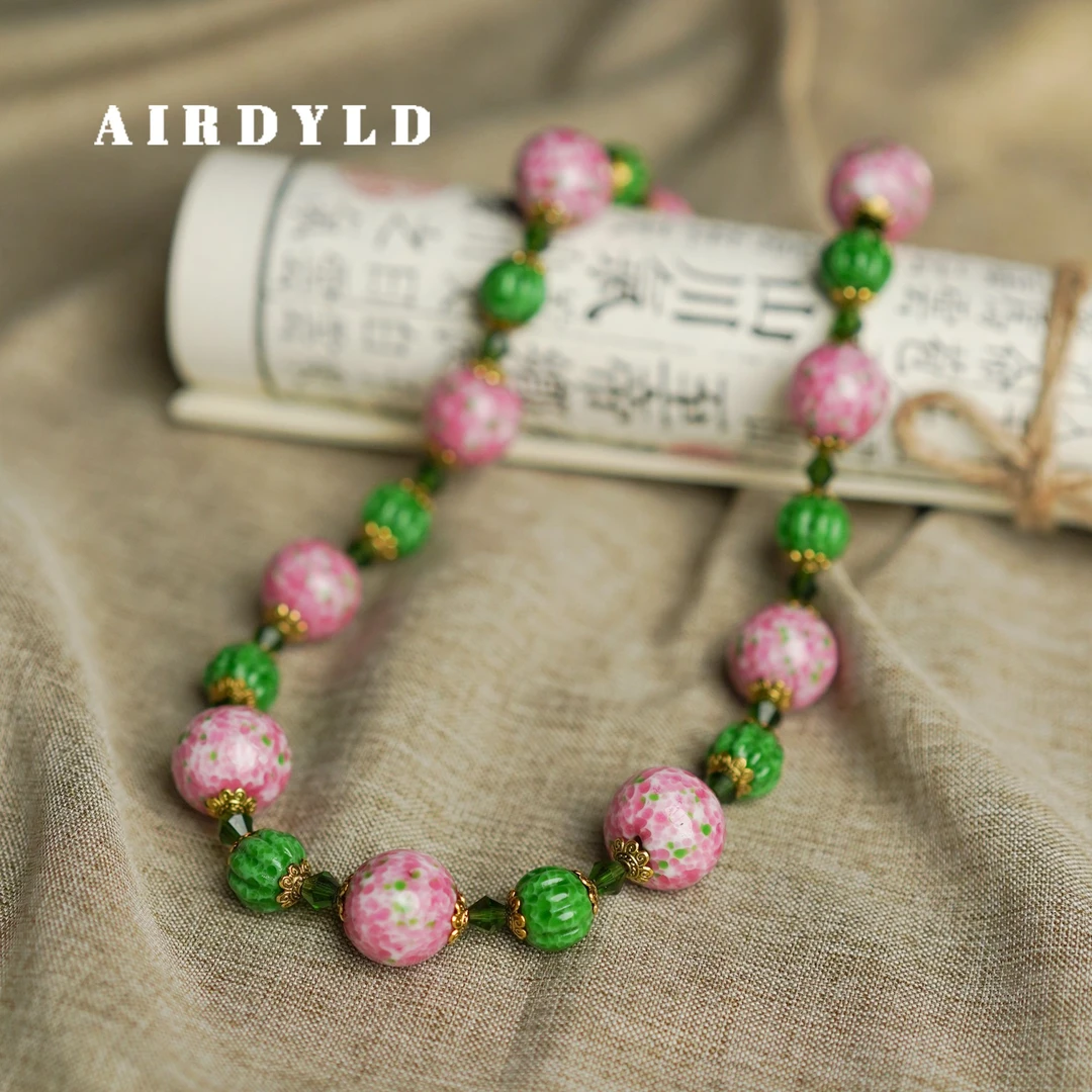 铜项链 【红粉佳人】东方美学粉色手工时尚轻奢百搭小众气质项链