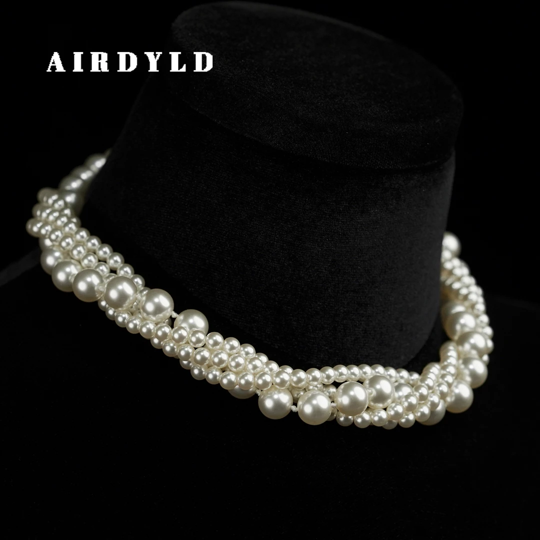 AirdyLD 铜仿珍珠项链 【光影】经典法式小众气质叠戴项链毛衣链