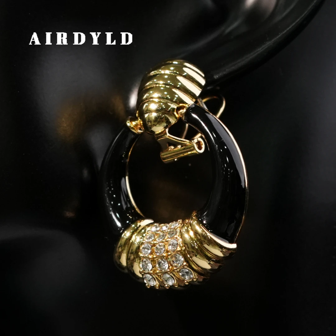 AirdyLD 黄铜耳饰 【破晓耳钉】法式复古简约黑金小众百搭耳钉