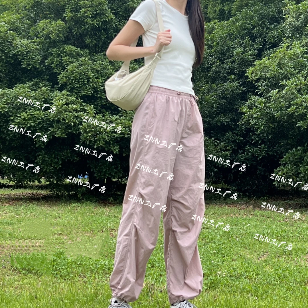 《专属》2024复古美式休闲工装裤伞兵裤抽绳运动长裤阔腿裤（24228）