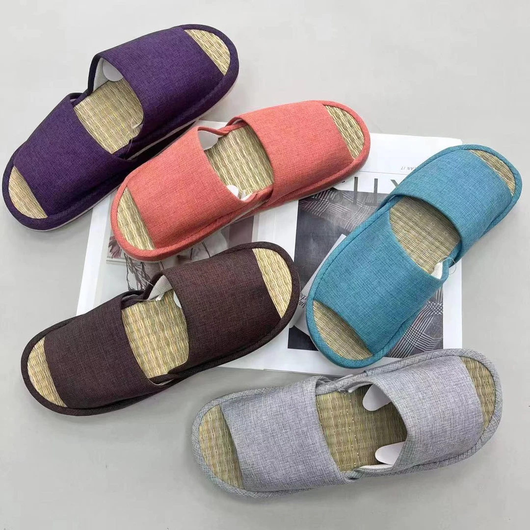 情侣款日式凉席静音防滑居家夏季凉爽拖鞋W0519