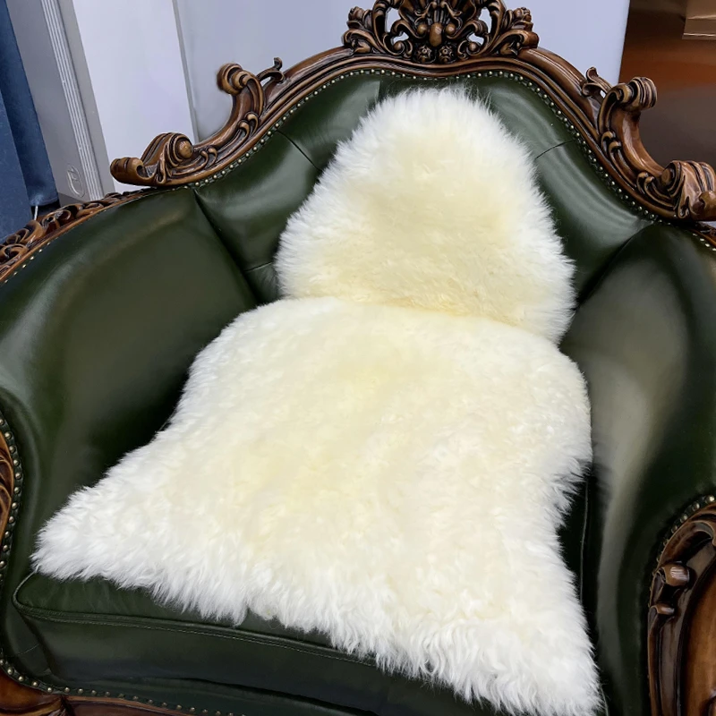 白色长毛羊皮毛一体沙发垫飘窗垫地毯家用