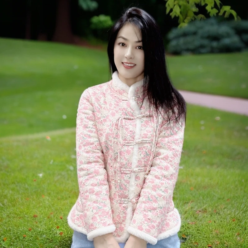 曦娅冬季新款复古加绒【流速盘口棉服】中式加厚保暖修身显瘦棉衣