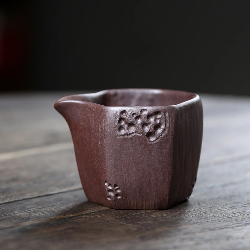 大吉羊柴烧 宜兴紫砂分茶器 原矿本山绿泥金石公道杯150ml