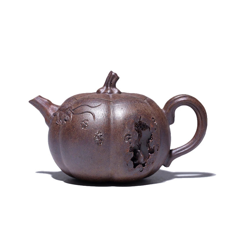 大吉羊柴烧 宜兴紫砂壶 本山绿泥满园春色瓜趣150ml徐顺伟