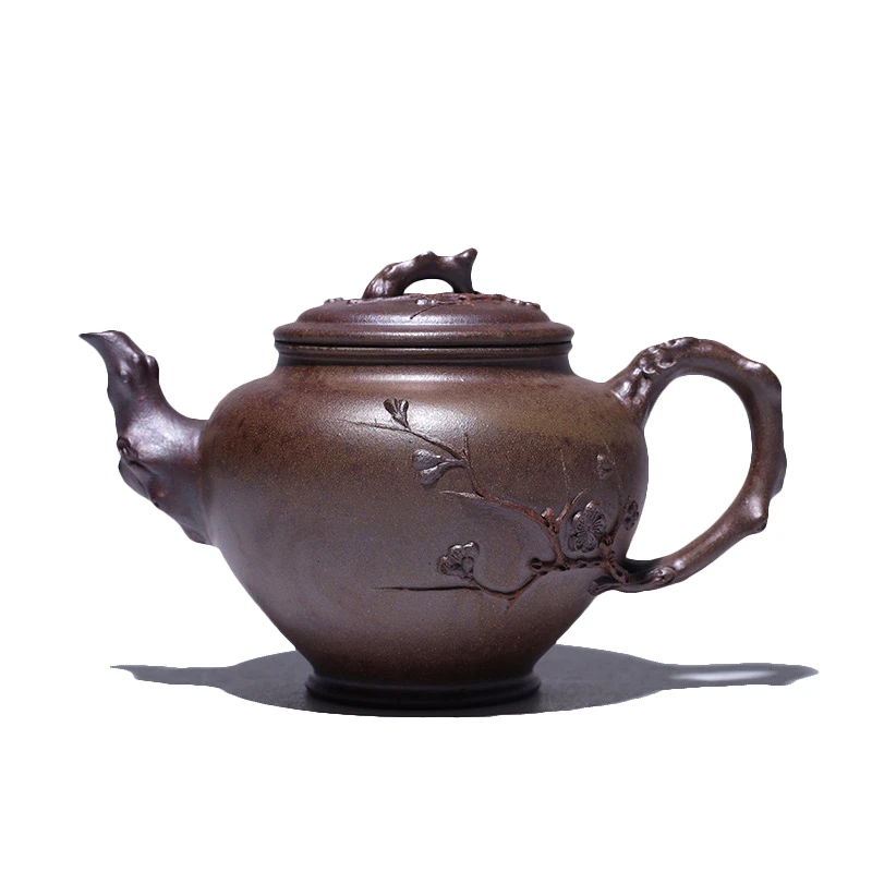 大吉羊柴烧 宜兴紫砂壶茶壶 原矿本山绿泥梅香报春160ml庄杰