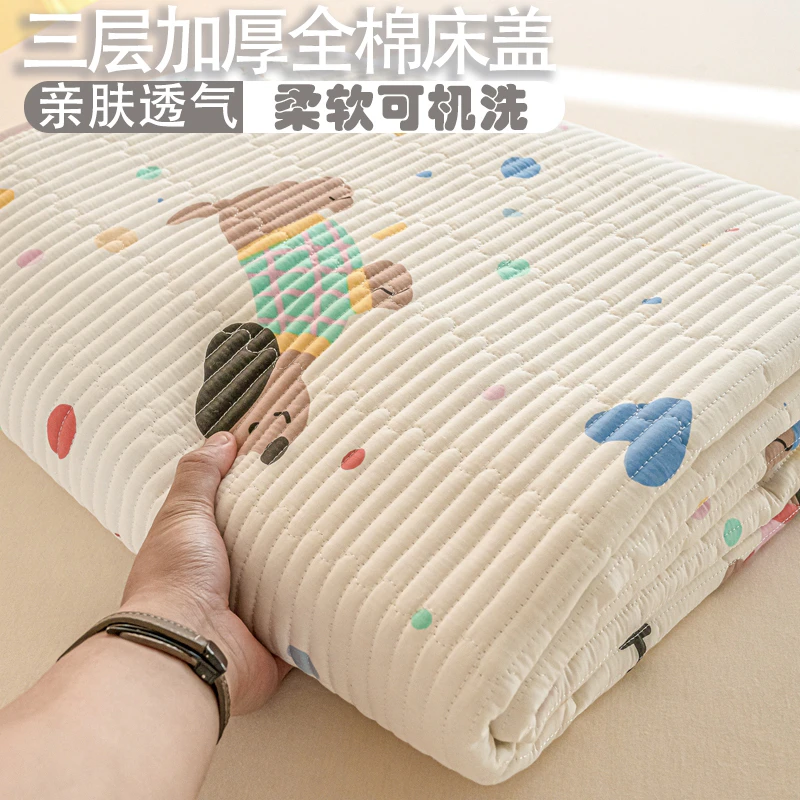 纯棉床盖单件100全棉四季通用炕盖床单榻榻米铺盖加厚床罩