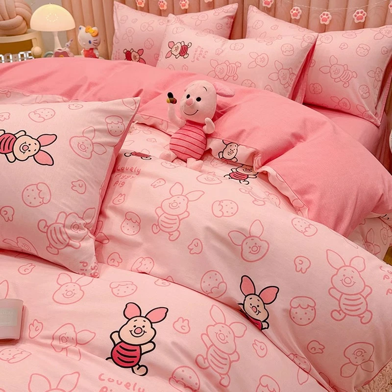 迪士尼新款纯棉床上四件套全棉儿童被套床品宿舍床单人三件套床笠