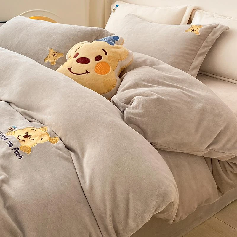 迪士尼牛奶绒被套单件珊瑚绒被芯套冬季加厚法兰绒面加绒冬天被罩