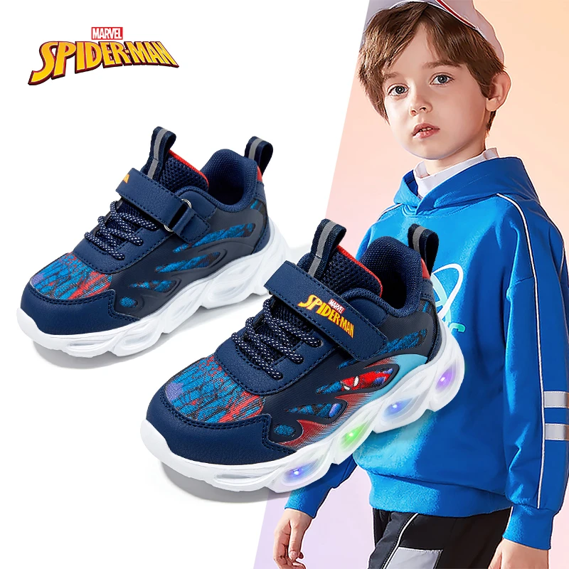 漫威＆迪士尼男女童秋季运动鞋灯鞋儿童小学透气2024新款休闲鞋