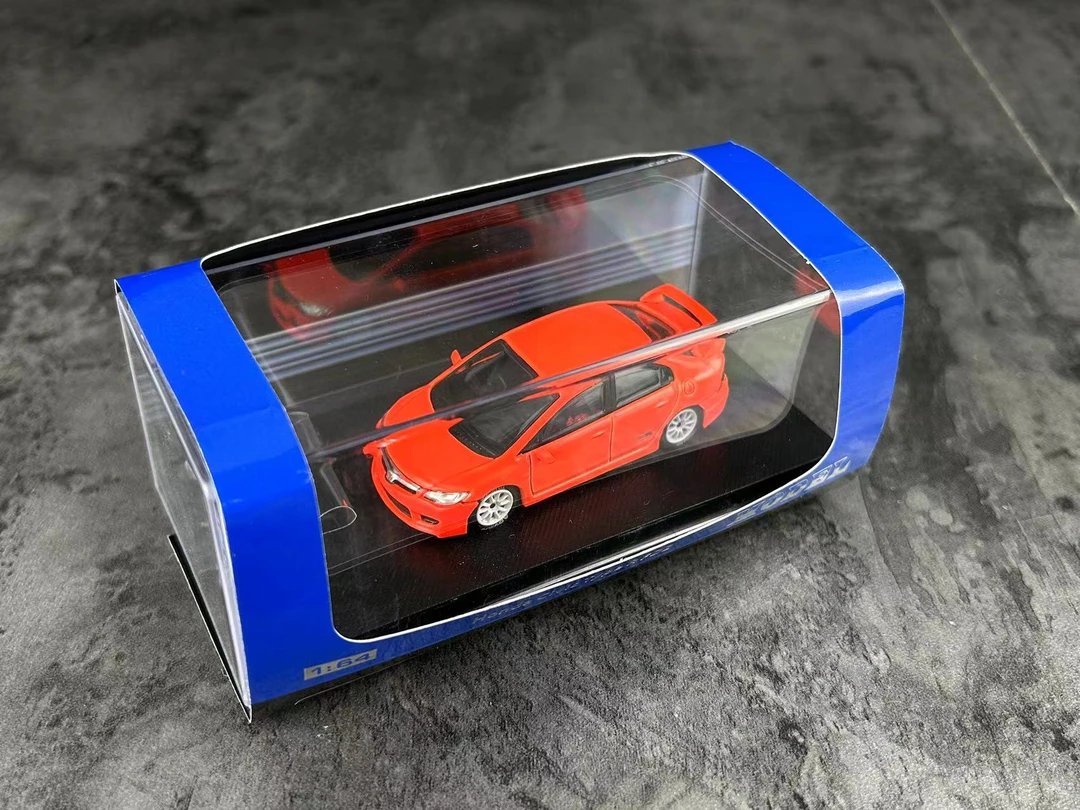 特惠 1:64 本田思域 FD2 typeR 橘红色 合金车模