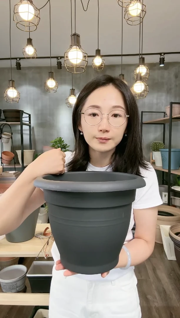 【闪购商品】塑料20CM（含）-50CM（不含）霍伦300种植盆深空灰3只无托