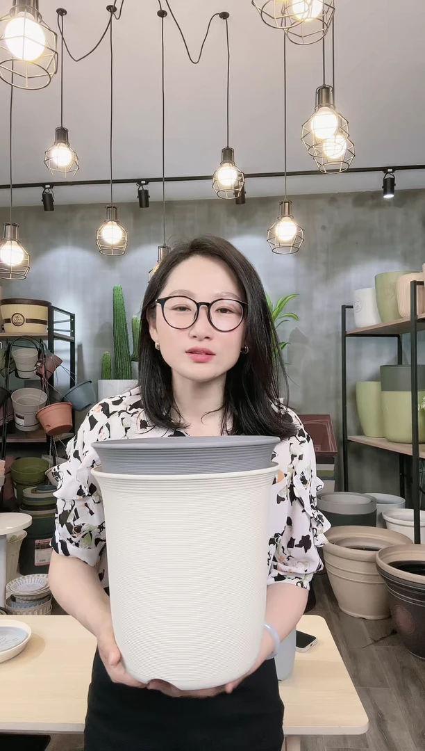 【闪购商品】塑料20CM（含）-50CM（不含）AW7螺纹盆混色2只不带托