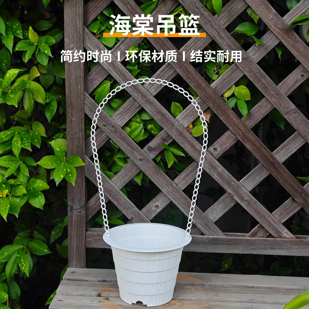 环球海棠吊兰花盆多孔透气耐用北欧风格白色吊盆