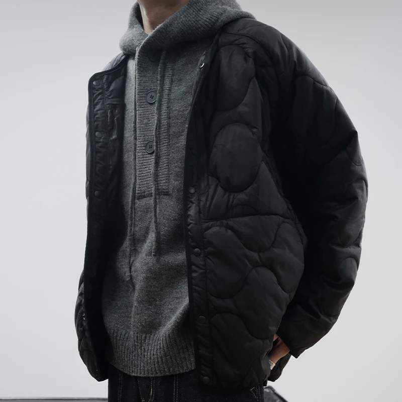 2024秋冬新品情侣款户外夹棉保暖波浪绗缝棉衣休闲百搭棉服外套潮