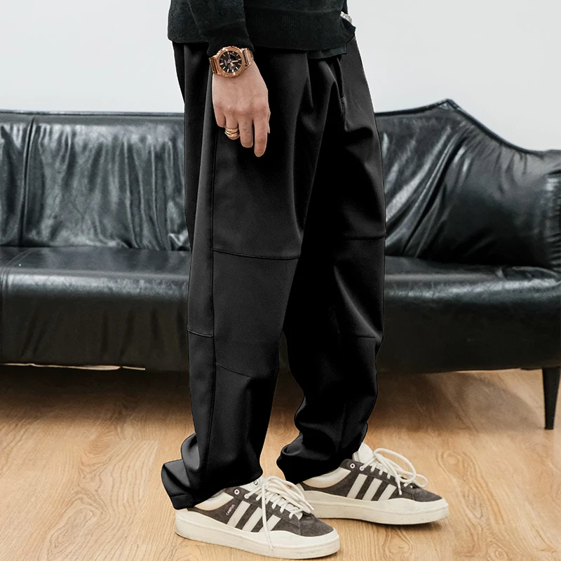 加绒加厚男士户外机能软壳裤2024冬季新品保暖休闲工装打褶长裤潮