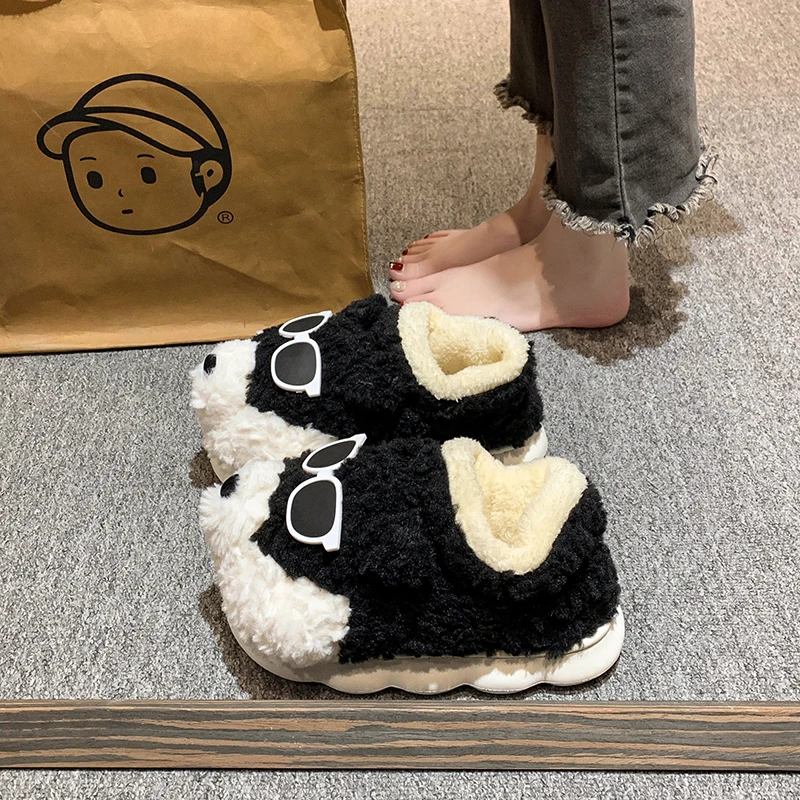 羊驼棉拖鞋男士冬季新款包跟家居高帮加绒保暖女毛毛棉鞋男款冬天