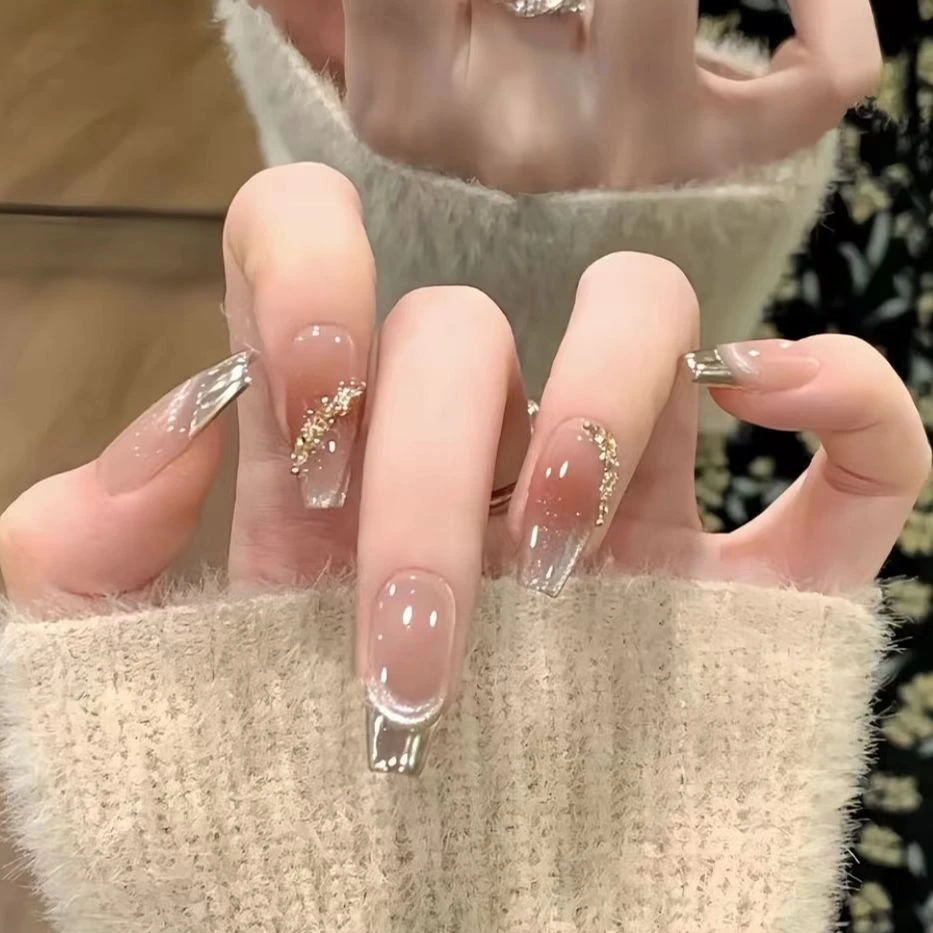 【清瑶】手工定制穿戴甲秋冬显白指甲贴光疗甲美甲贴片