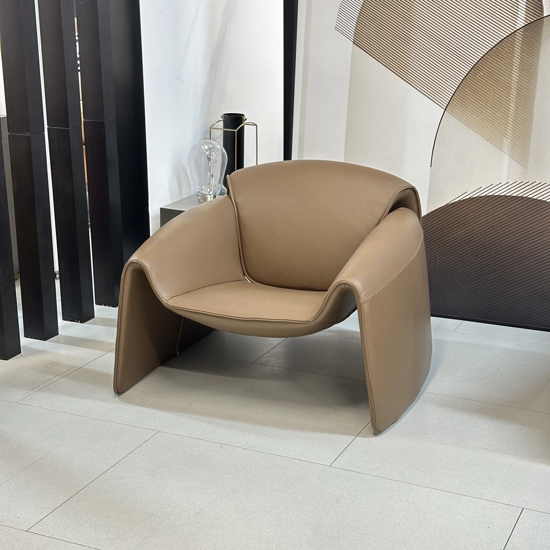 长风T-7019螃蟹椅｜现代极简 时尚单人椅 阳台书房会所 真皮休闲椅