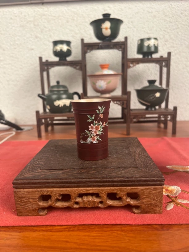 粉影竹节杯桃花朵朵开40毫升闻香杯直播福利款