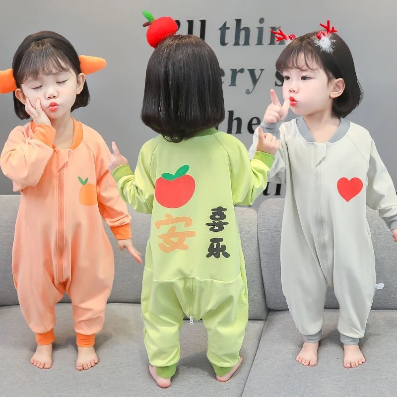 【粉丝专享】儿童德绒连体睡衣男女宝宝分腿防踢被睡袋