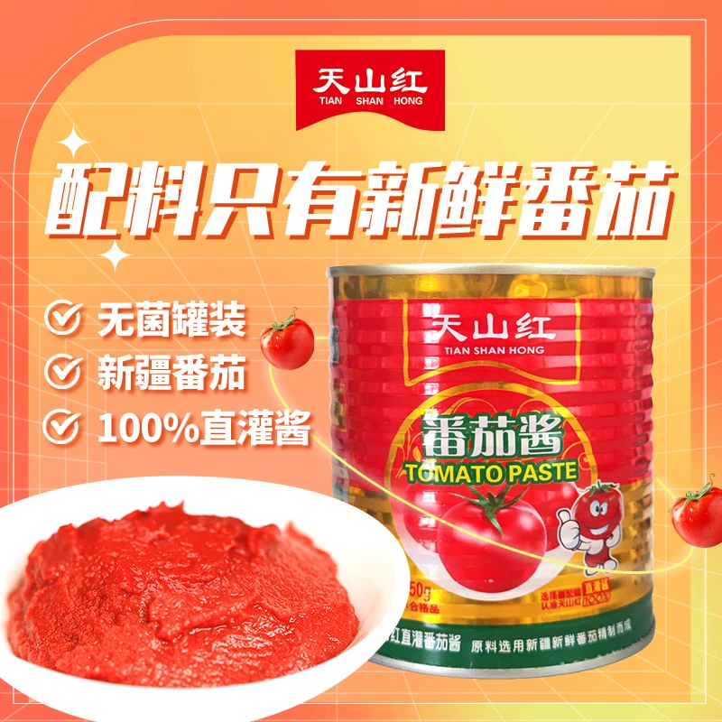 天山红日新疆番茄酱850g罐装家用西红柿酱大瓶儿童宝宝炒菜调味酱