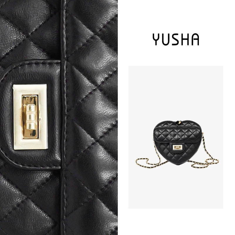 YUSHA/高档黑色爱心包-69661
