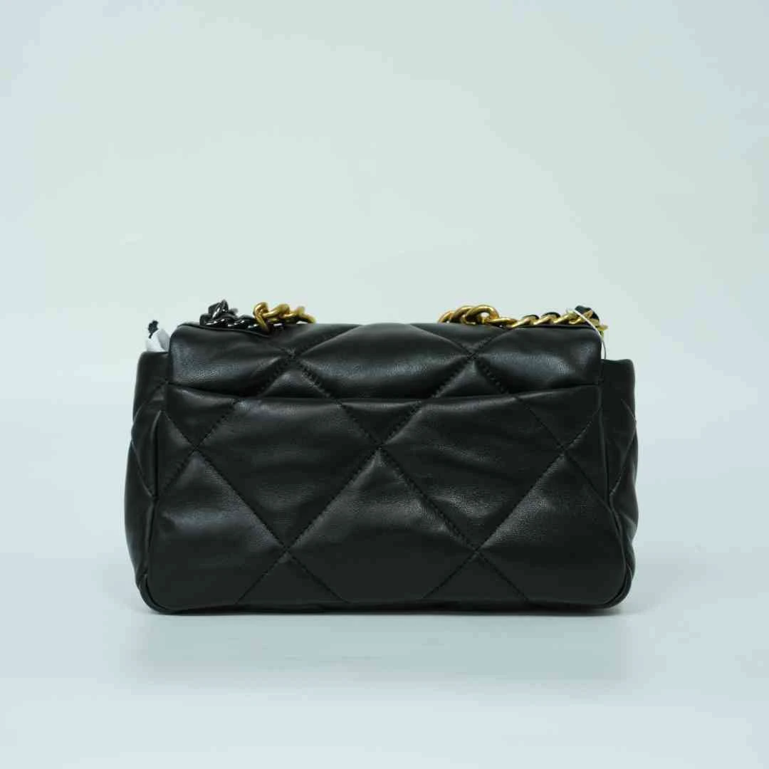 YUSHA/高档26cm黑色羊皮19包-圈扣-63121