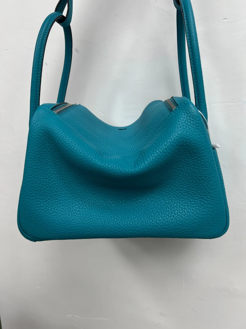 YUSHA/高档TC大耳朵包牛仔蓝白钢银扣